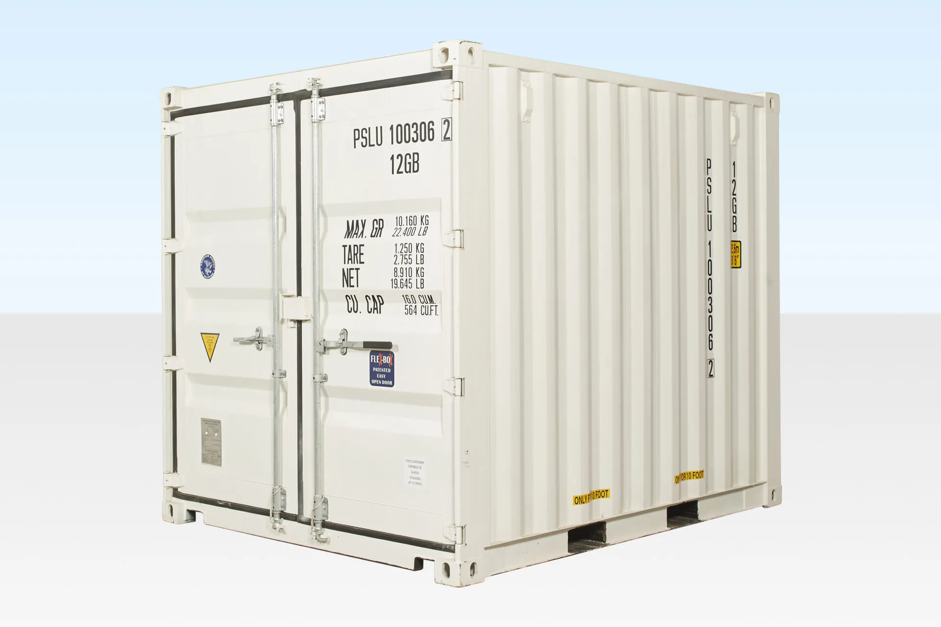 10ft X 8ft Shipping Container (ONE Trip) White (Ral 9003)