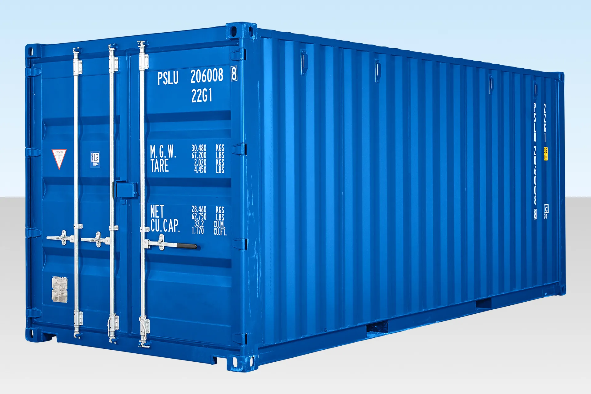 20ft Self Storage Container With Bamboo Floor – Blue (Ral 5010)