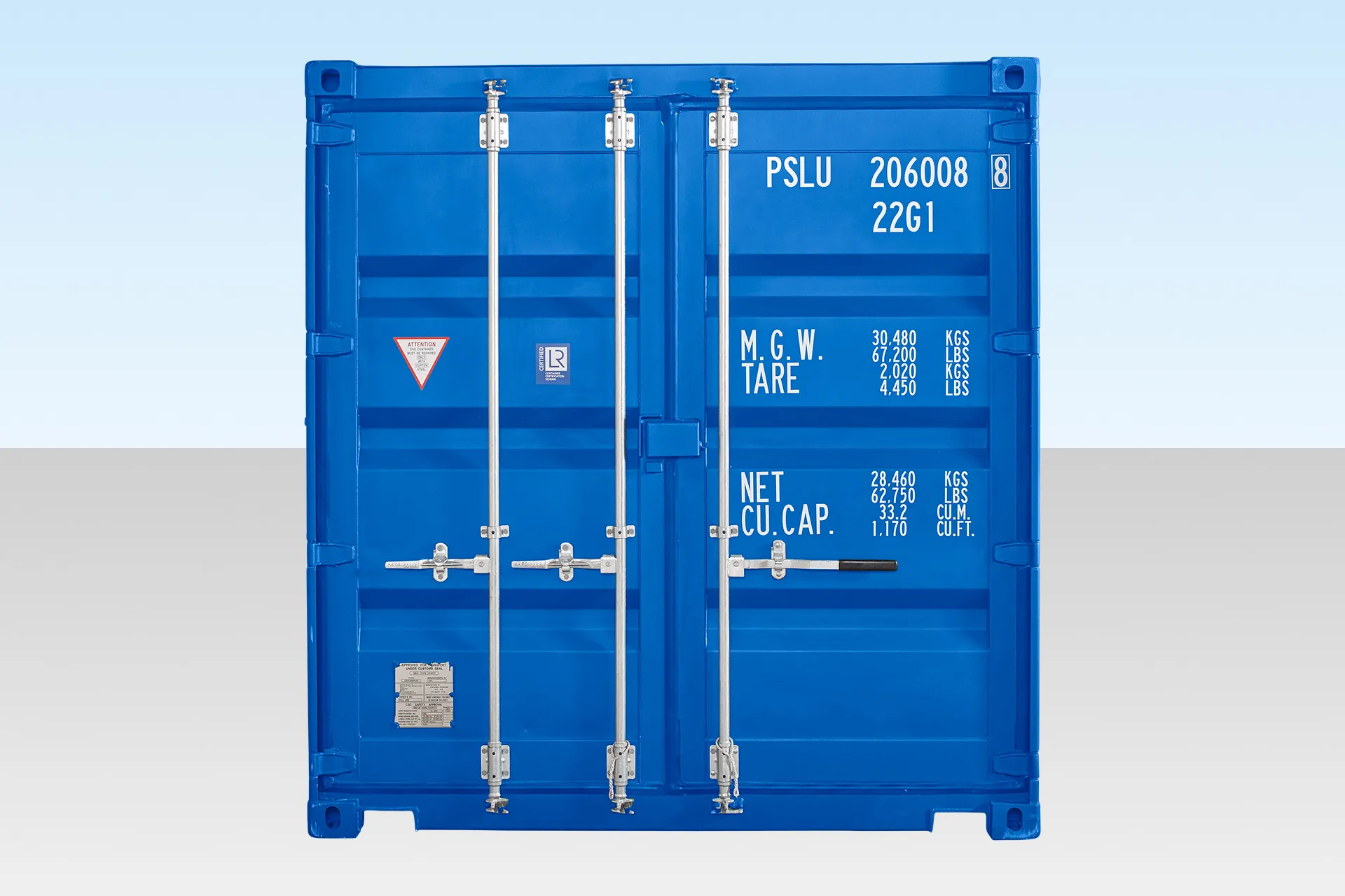 20ft Self Storage Container With Bamboo Floor – Blue (Ral 5010) - Image 3