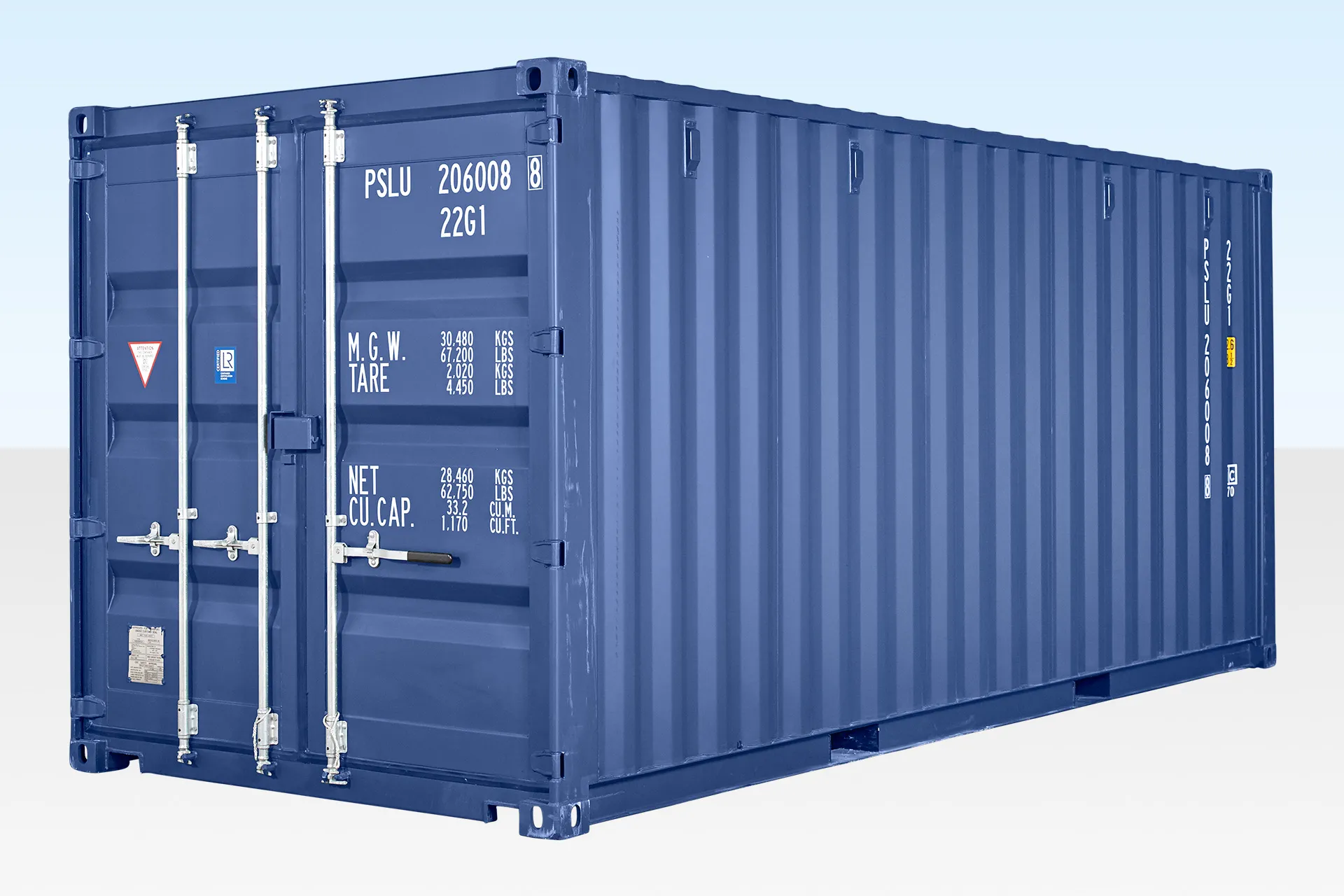 20ft Shipping Container (ONE Trip) Blue (Ral 5013)