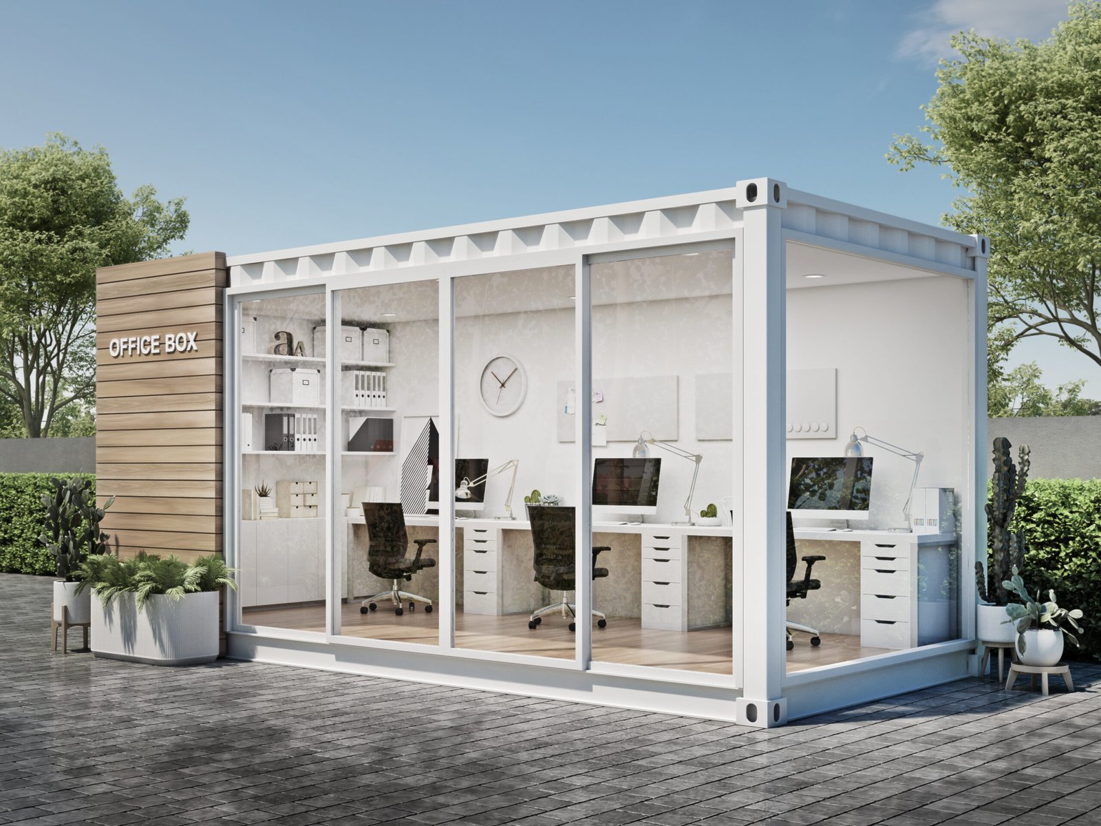 Mobile,Office,Container,3d,Render how to build a shipping container office